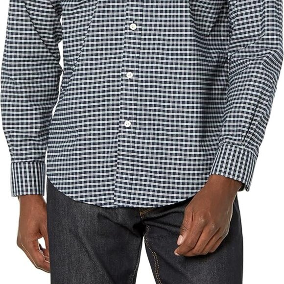 small check black and white mans button down shirt size small LEVIS - Picture 2 of 16